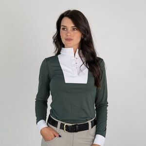 SOLD OUT Free Ride Equestrian Hunter Green Amelia Show Shirt